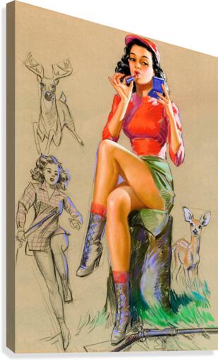 Sexy Hunter Makeup Canvas Print