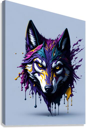 Wolf Splash Art Canvas Print
