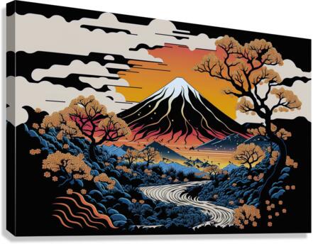 Fusion between Pop art deco and traditional Japanese ukiyo-e