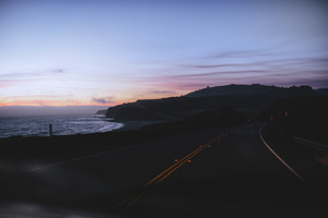 California State Route 1 by night - Behind the windshield