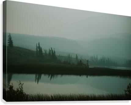 Lac brumeux  Impression sur toile