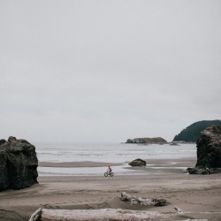 Cyclist on the beach