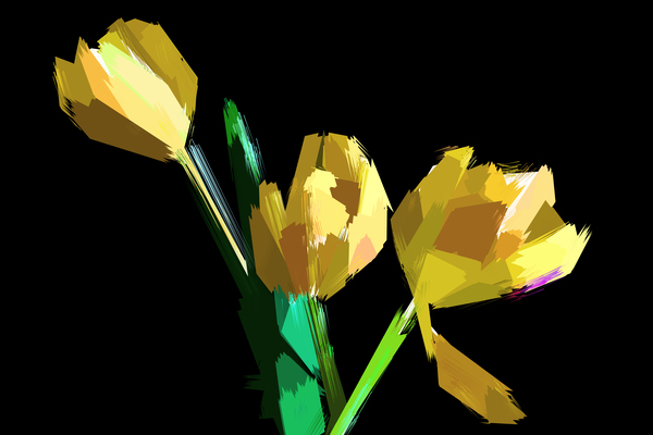 Abstract Flowers  Print