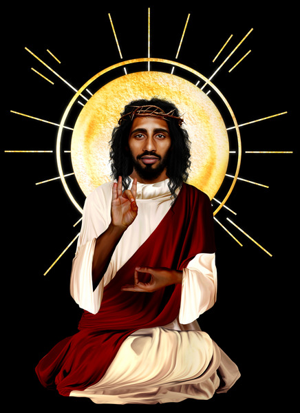 Jesus Christ Meditating by SHAVA