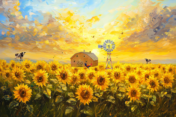 Field Of Sunflowers by AVixenfly