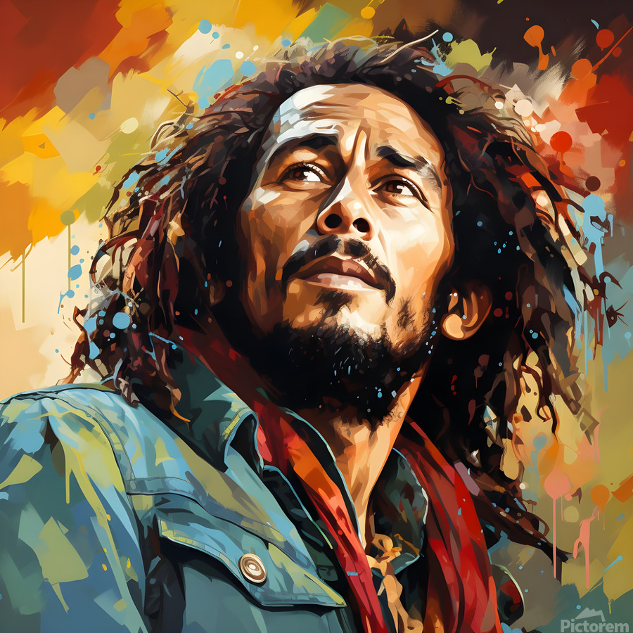 絵画 BOB MARLEY  97x130cm Bob Marley Art Print on Canvas gallery edition Home Decor