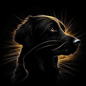 Black on Black Dog Portrait 4