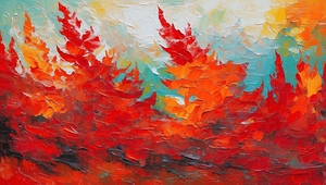 Red Autumn in Impasto 1