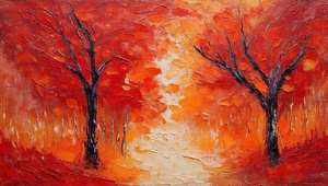 Red Autumn in Impasto 9