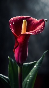 Rain on Red Calla Lilies   10