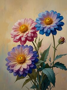 Elegant Dahlia Flowers in Soft Pastel Colors