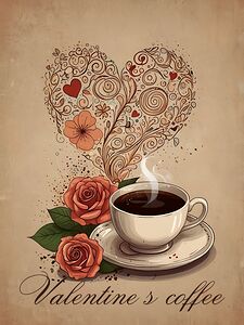Romantic Coffee and Roses