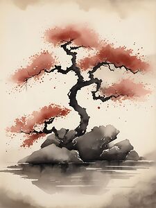 Japanese Bonsai Tree Wall Art 