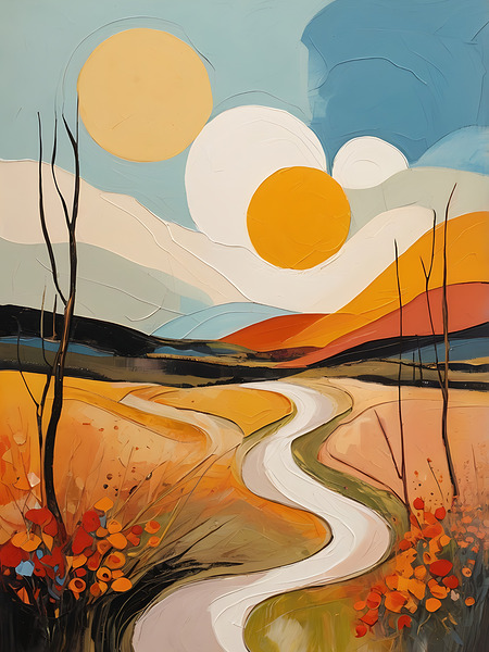 Colorful Sunrise Artwork for Home Decor by Chic Art