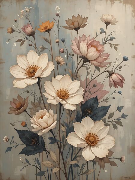 Vintage Botanical Wall Art by Chic Art