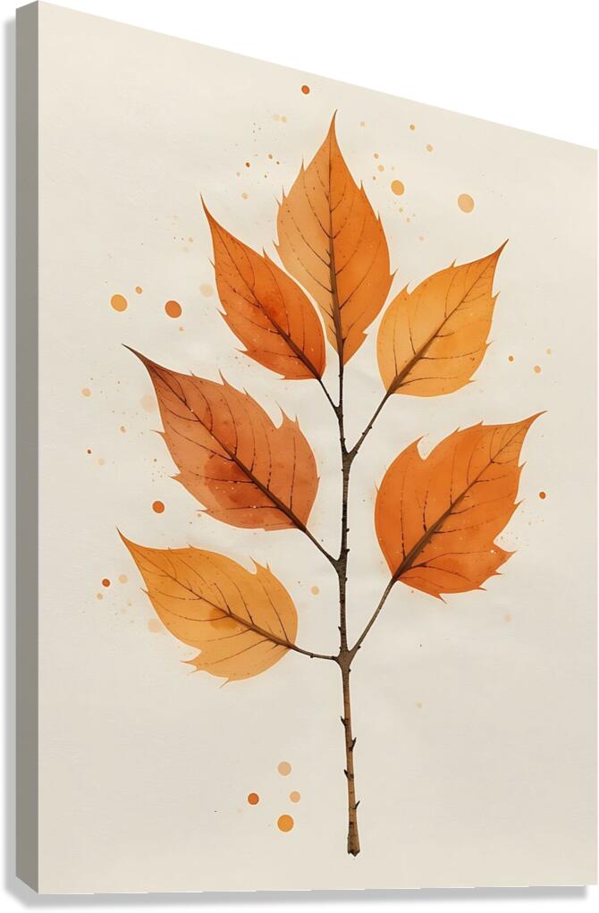 Fall Leaf Branch  Canvas Print