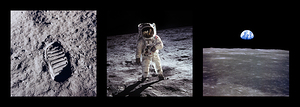 Apollo 11 moon triptych