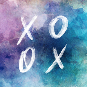 XOXO blue watercolor