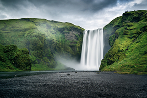 Majestic Skogafoss waterfall Iceland