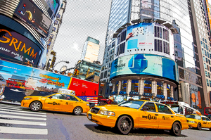 Yellow cabs NYC pop art