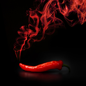 Hot smoking chili pepper