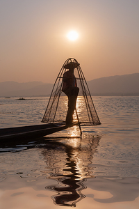 Fisherman on Inle lake Burma Myanmar