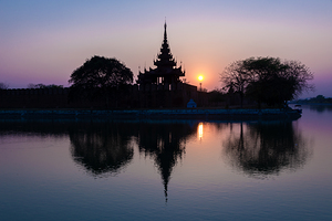 Mandalay at sunset Burma Myanmar