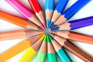 Rainbow colored pencils