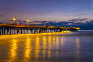 Imperial beach pier at night San Diego