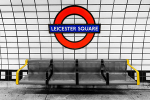 Leicester Square Underground metro station in London UK