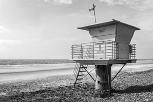 Torrey Pines beach San Diego black and white