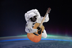 Space guitar astronaut