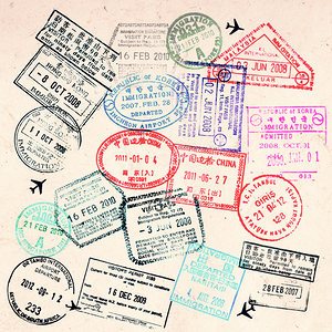 Vintage travel stamps