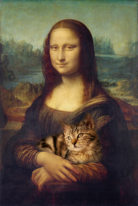 Cat portrait with Mona Lisa
