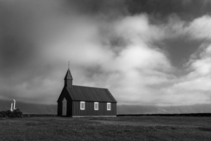 Black church in Budir Iceland