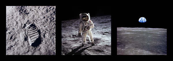 Apollo 11 moon triptych by DELPHIMAGES