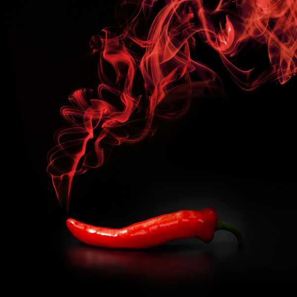 Hot smoking chili pepper