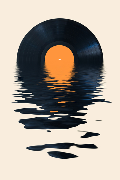 Vinyl record sunset by DELPHIMAGES