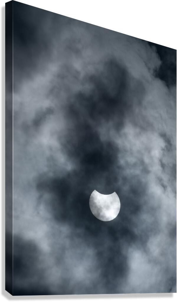 Partial solar eclipse - Vertical Canvas Print