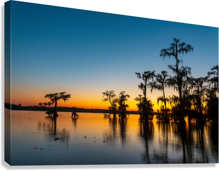 After sunset Lake Martin Breaux Bridge Louisiana Canvas Print