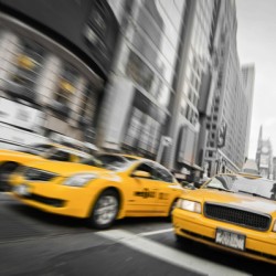 Yellow taxis in Manhattan New York City