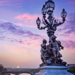 Alexandre III bridge in Paris at sunset