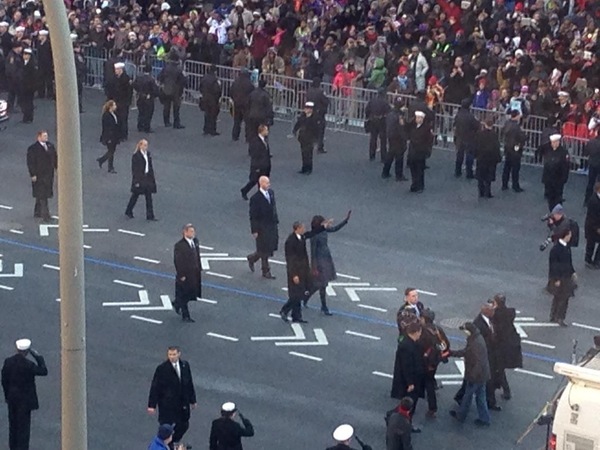 Barack & Michelle Obama Inaguration Walk 2013 -2 by mouserack