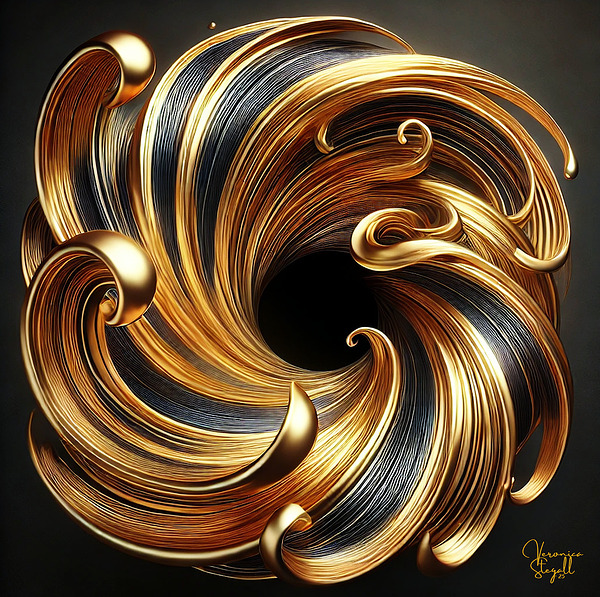 Golden Vortex– A Mesmerizing Celebration of Opulence  by Veronica Stegall