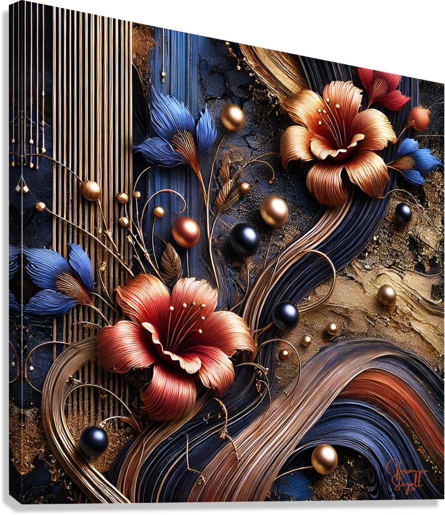 Metallic Bloom Canvas Print