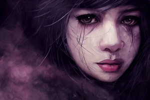 Emotion Wheel Purple: Sad Face