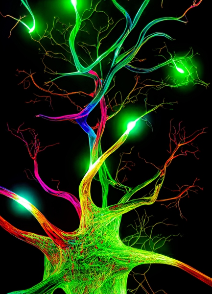Neon Neuron Print
