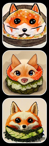Foxie Sushi Print