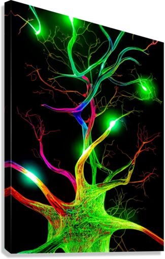 Neon Neuron Canvas Print