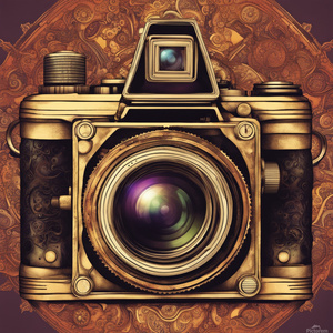 vintage camera steampunk look Psychedelic style